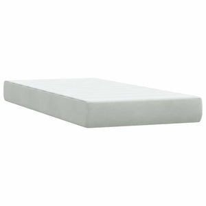 vidaXL Box Spring Bed with Mattress & LED Light Grey 200x220 cm Velvet