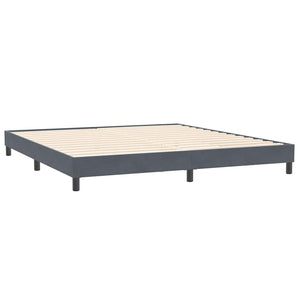 vidaXL Box Spring Bed with Mattress & LED Dark Grey 200x220 cm Velvet