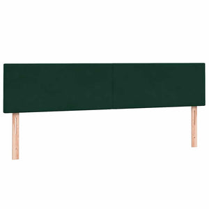 vidaXL Box Spring Bed with Mattress & LED Dark Green 200x220 cm Velvet