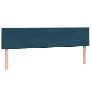 vidaXL Box Spring Bed with Mattress & LED Dark Blue 200x220 cm Velvet