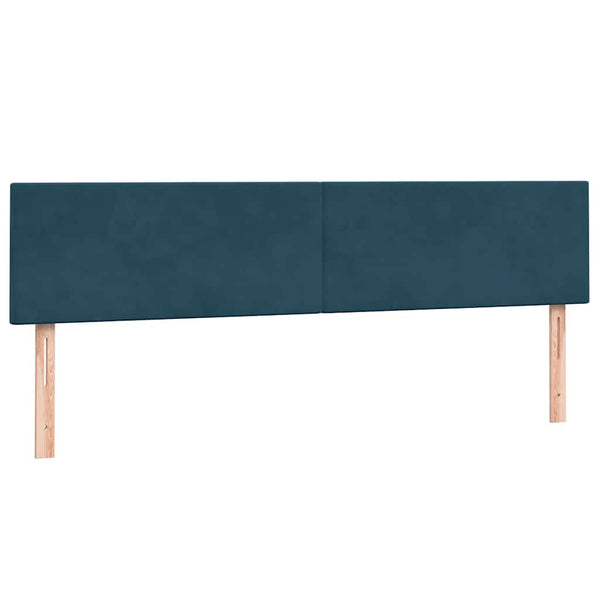 vidaXL Box Spring Bed with Mattress & LED Dark Blue 200x220 cm Velvet