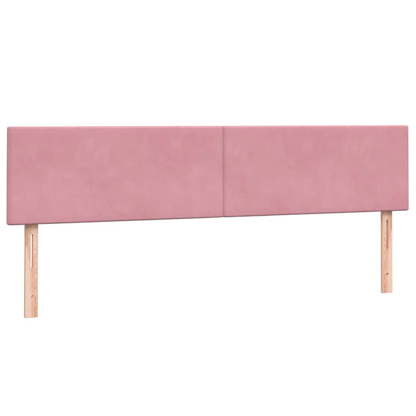 vidaXL Box Spring Bed with Mattress & LED Pink 200x220 cm Velvet
