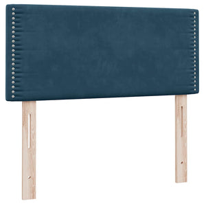 vidaXL Box Spring Bed with Mattress & LED Dark Blue 100x210 cm Velvet