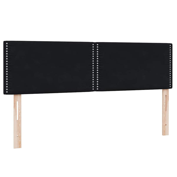 vidaXL Box Spring Bed with Mattress & LED Black 160x220 cm Velvet