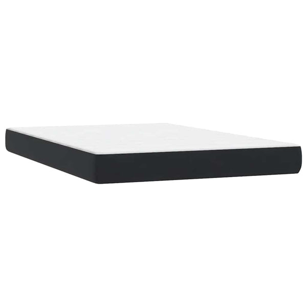vidaXL Box Spring Bed with Mattress & LED Black 160x220 cm Velvet