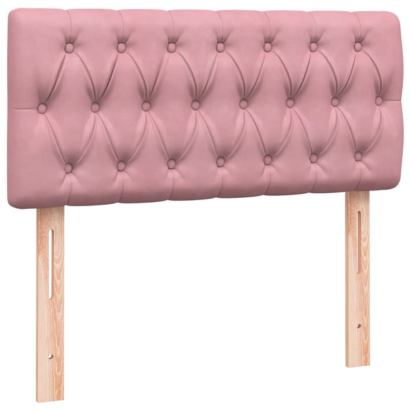 vidaXL Box Spring Bed with Mattress & LED Pink 100x210 cm Velvet