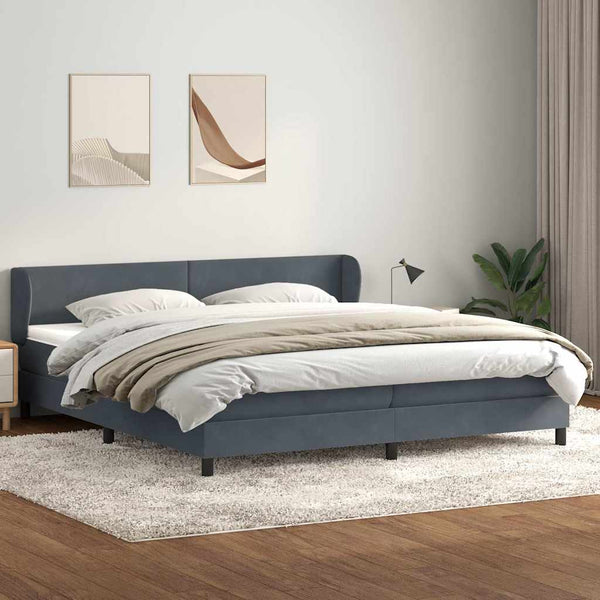 Boxspringbett Dunkelgrau 180x210 cm Samt