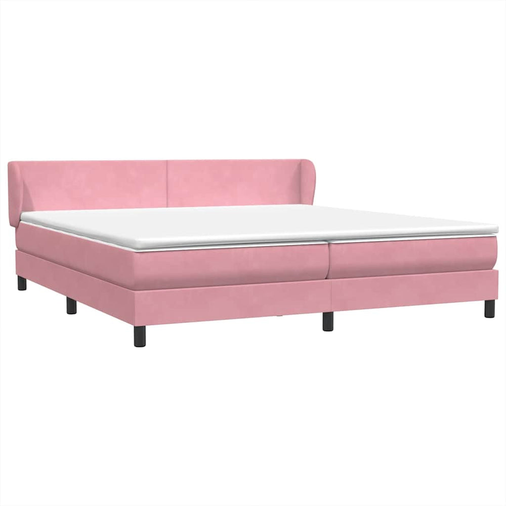 Boxspringbett Rosa 180x210 cm Samt mit Matratzen