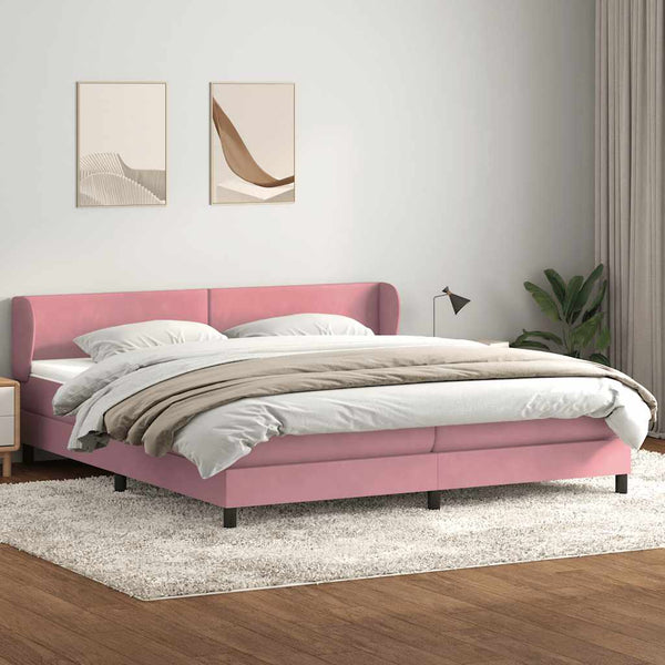 Boxspringbett Rosa 180x210 cm Samt mit Matratzen