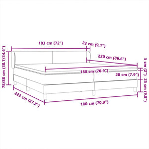 Boxspringbett Dunkelgrau 180x220 cm Samt