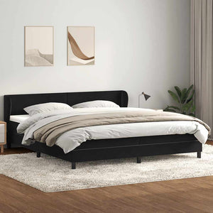 Boxspringbett Schwarz Samt 180x220 cm