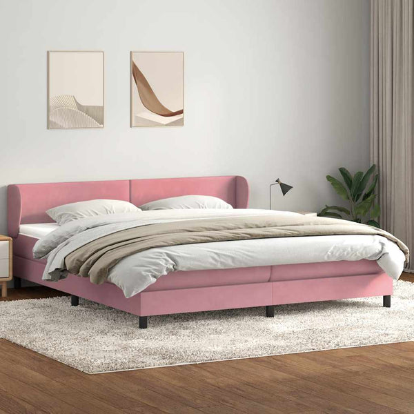 Boxspringbett Rosa Samt 180x220 cm