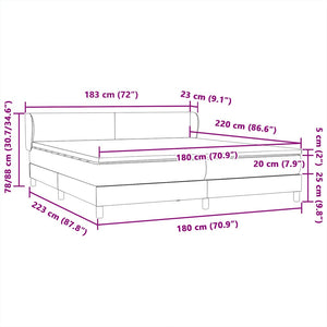 Boxspringbett Rosa Samt 180x220 cm