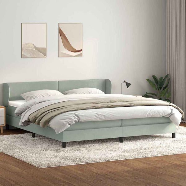 Boxspringbett mit Matratzen Hellgrau 200x220 cm