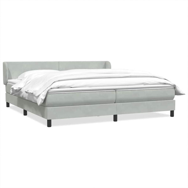 Boxspringbett mit Matratzen Hellgrau 200x220 cm