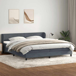 Boxspringbett mit Matratzen Dunkelgrau 200x220 cm Samt