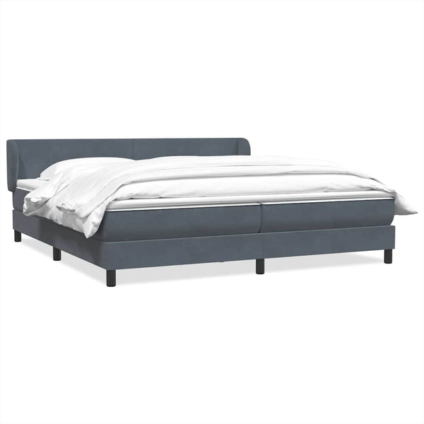 Boxspringbett mit Matratzen Dunkelgrau 200x220 cm Samt