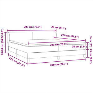 Boxspringbett Rosa 200x220 cm Samt mit Matratze