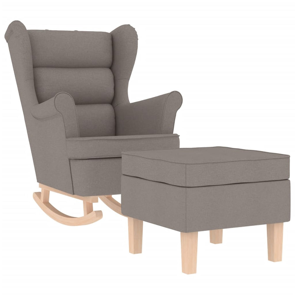vidaXL Rocking Chair with Footrest Taupe Fabric