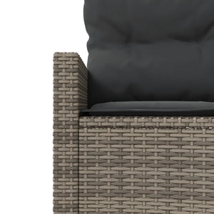 Graues Gartensofa Halbrund mit Kissen