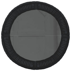 Rundes Gartensofa mit Tisch Schwarz Poly-Rattan