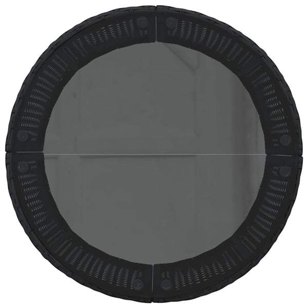Rundes Gartensofa mit Tisch Schwarz Poly-Rattan