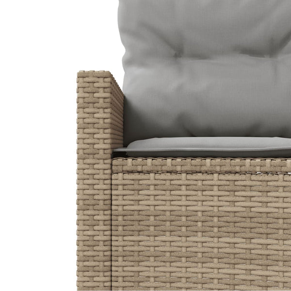 Rundes Gartensofa Beige Poly-Rattan mit Tisch