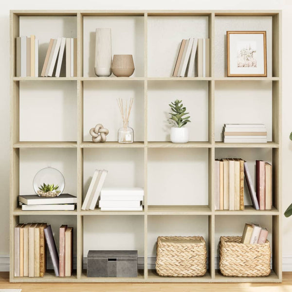 vidaXL Bookcase Sonoma Oak 137.5x29x137.5 cm Engineered Wood