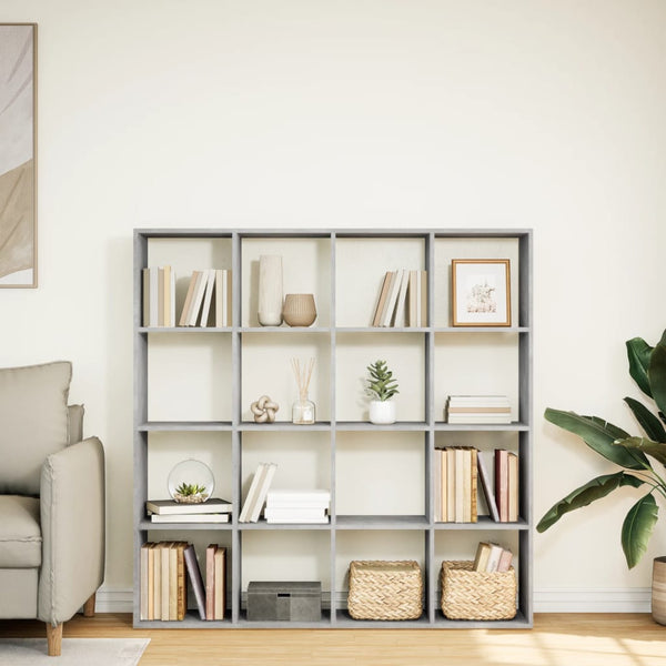 vidaXL Bookcase Concrete Grey 137.5x29x137.5 cm Engineered Wood