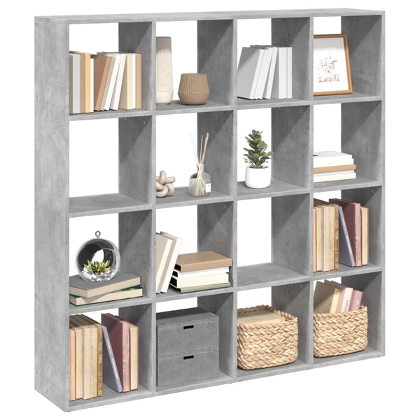 vidaXL Bookcase Concrete Grey 137.5x29x137.5 cm Engineered Wood