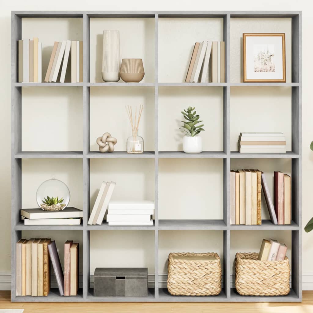 vidaXL Bookcase Concrete Grey 137.5x29x137.5 cm Engineered Wood