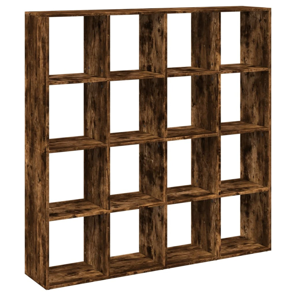 vidaXL Bookcase Smoked Oak 137.5x29x137.5 cm Engineered Wood
