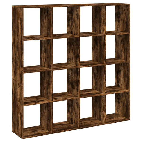 vidaXL Bookcase Smoked Oak 137.5x29x137.5 cm Engineered Wood
