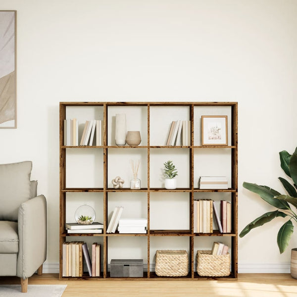vidaXL Bookshelf Reclaimed Wood Look 137.5x29x137.5 cm Engineered Wood