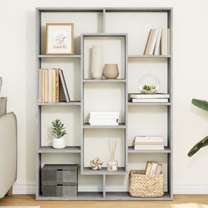 vidaXL Bookcase Concrete Gray 102x29x143 cm Engineered Wood