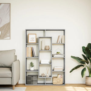 vidaXL Bookcase Sonoma Oak Grey 102x29x143 cm Engineered Wood