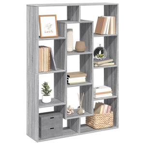 vidaXL Bookcase Sonoma Oak Grey 102x29x143 cm Engineered Wood
