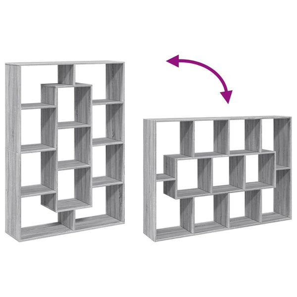 vidaXL Bookcase Sonoma Oak Grey 102x29x143 cm Engineered Wood