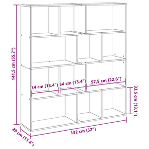 vidaXL Bookshelf Concrete Grey 132x29x141.5 cm Engineered Wood