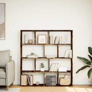 vidaXL Bookshelf Smoked Oak 132x29x141.5 cm Engineered Wood