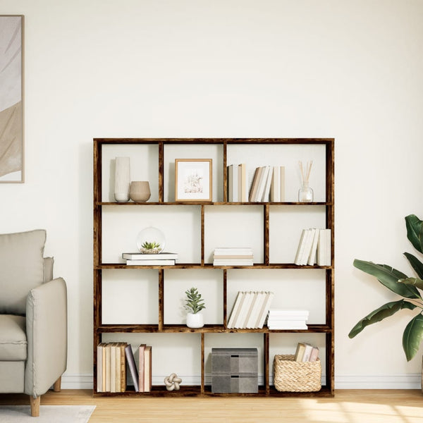 vidaXL Bookshelf Smoked Oak 132x29x141.5 cm Engineered Wood