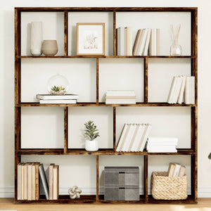 vidaXL Bookshelf Smoked Oak 132x29x141.5 cm Engineered Wood