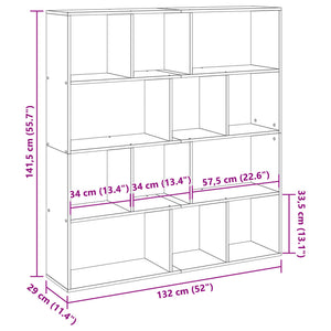 vidaXL Bookcase Reclaimed Wood Look 132x29x141.5 cm Engineered Wood
