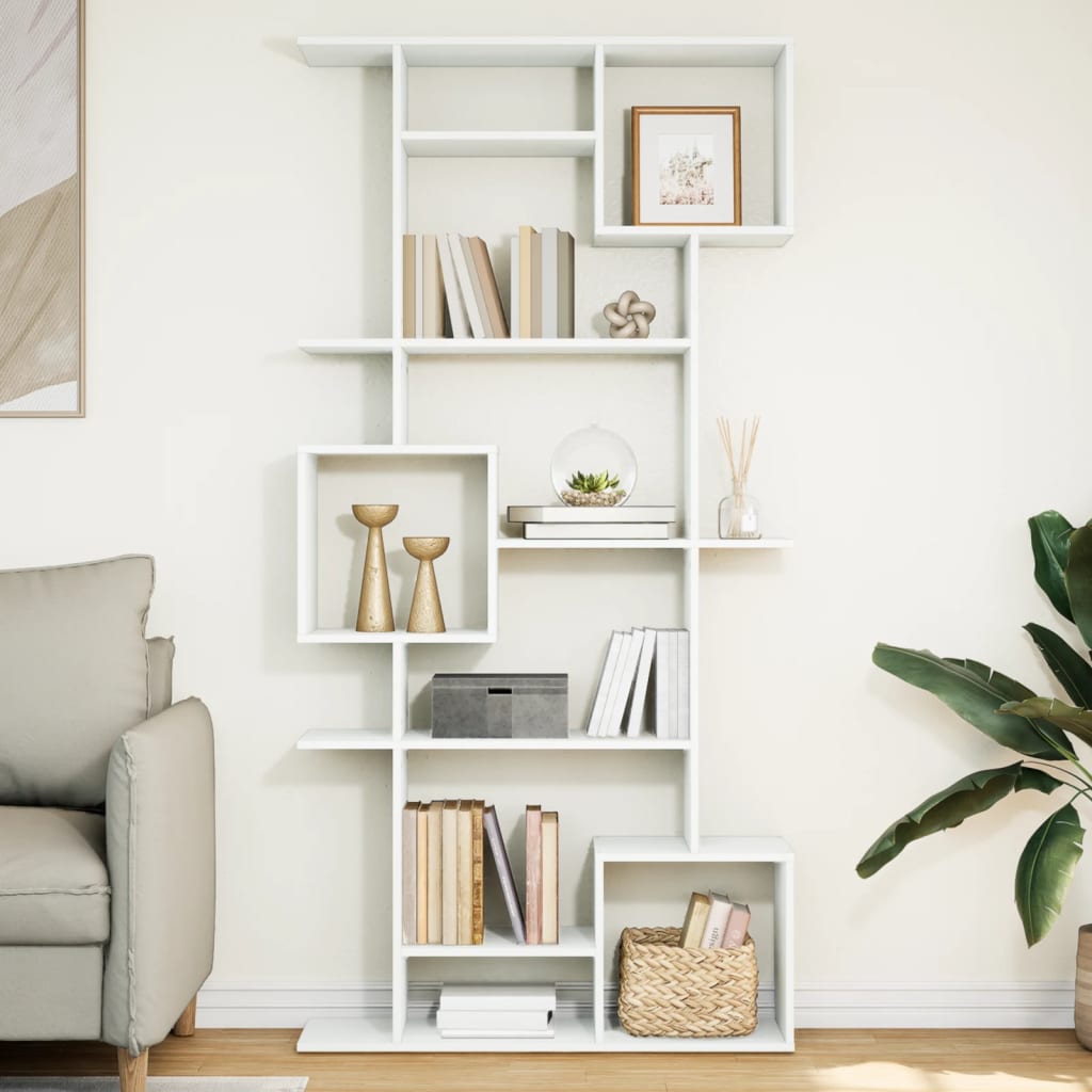 vidaXL Bookcase White 92x29x188 cm Engineered Wood