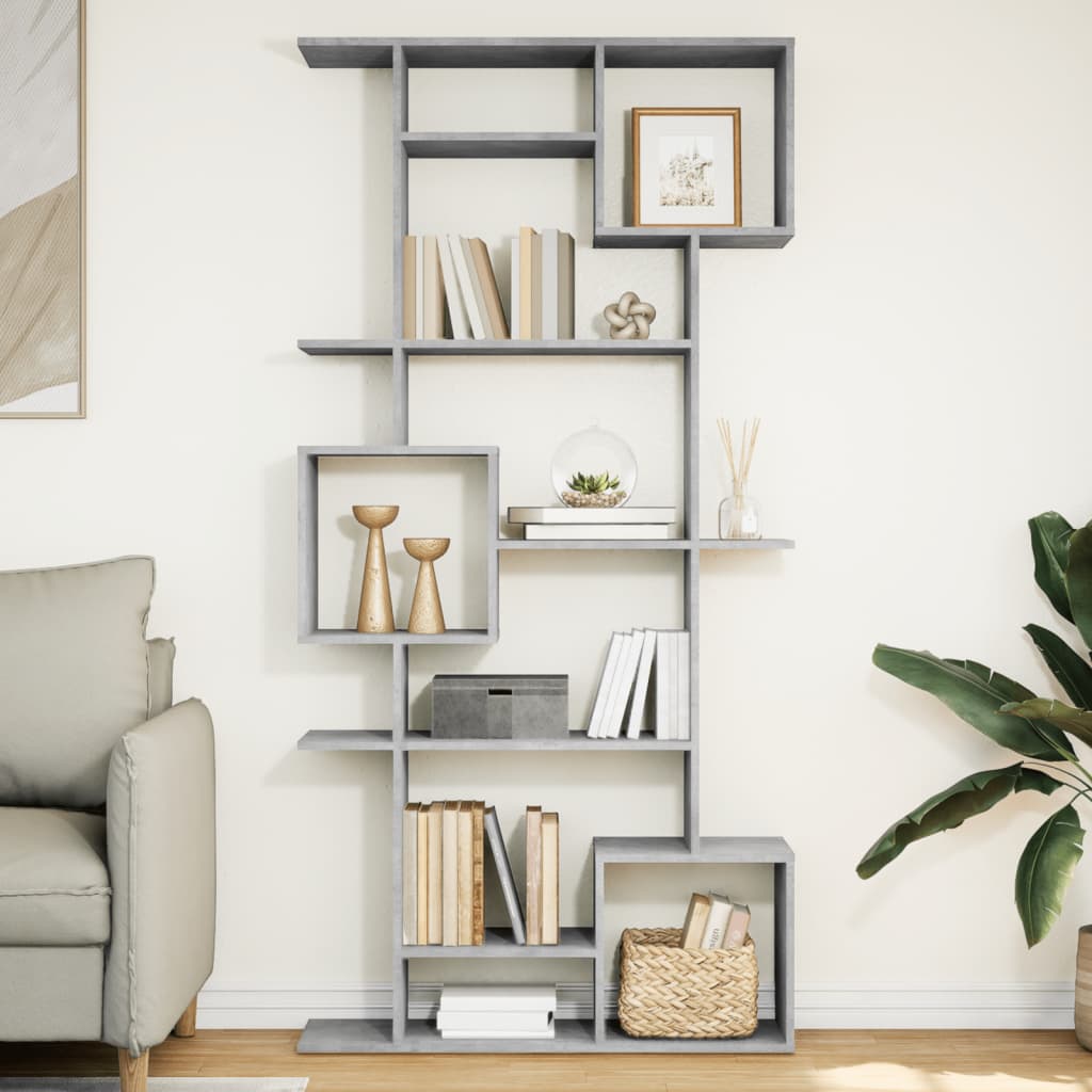 vidaXL Bookcase Concrete Grey 92x29x188 cm Engineered Wood