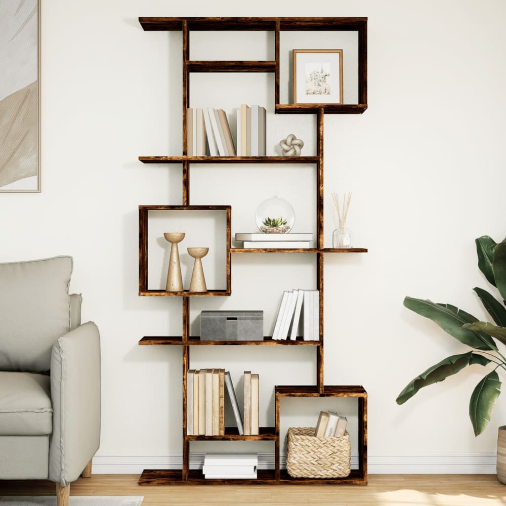 vidaXL Bookshelf Smoked Oak 92x29x188 cm Engineered Wood