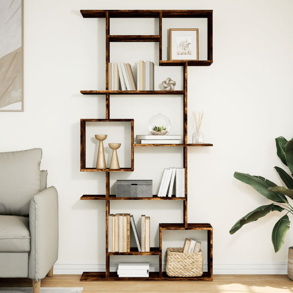 vidaXL Bookshelf Smoked Oak 92x29x188 cm Engineered Wood