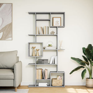vidaXL Bookcase Grey Sonoma 92x29x188 cm Engineered Wood