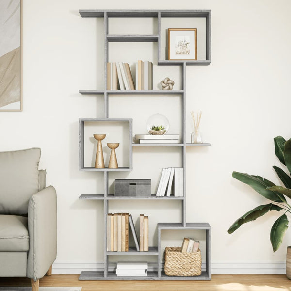 vidaXL Bookcase Grey Sonoma 92x29x188 cm Engineered Wood