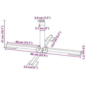 vidaXL 5-piece Parasol Base Set Granite and Steel